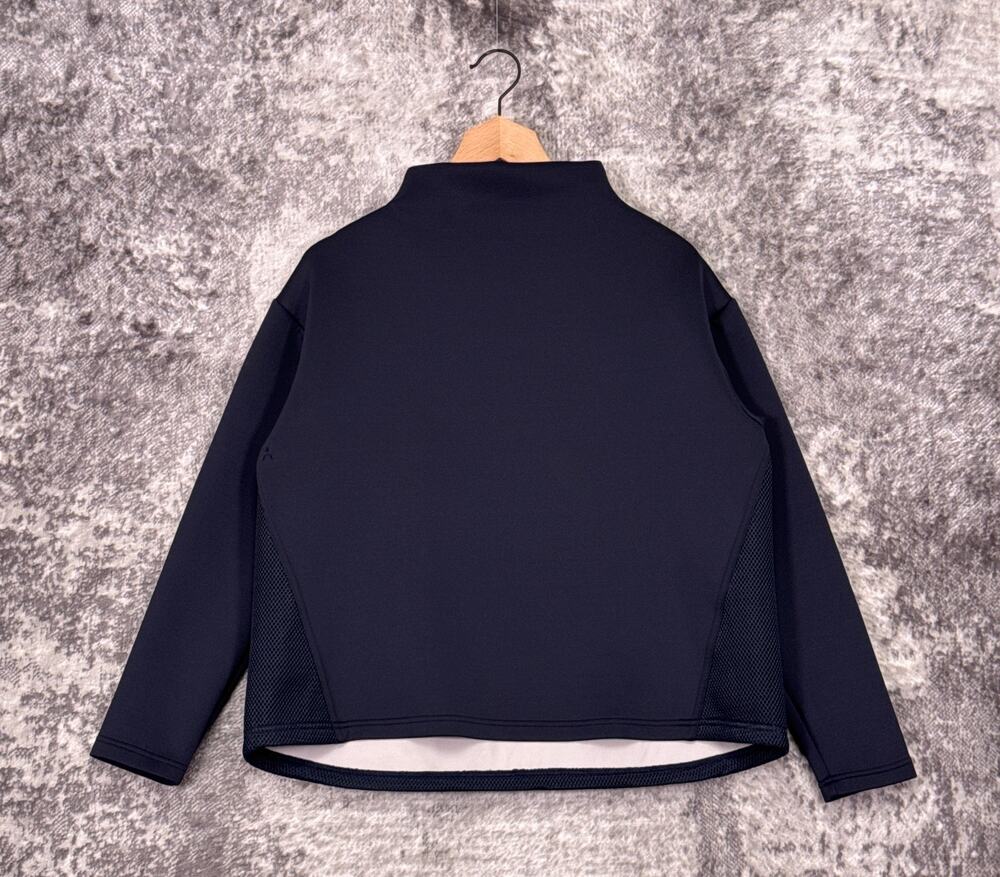 ADAY Like a Boss Mock Neck Pullover Sweatshirt Medium Womens Dark Blue
